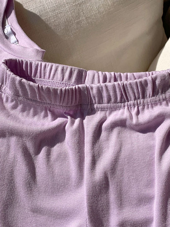 YK Girls Short Sleeve Top & Trousers Clothing Set