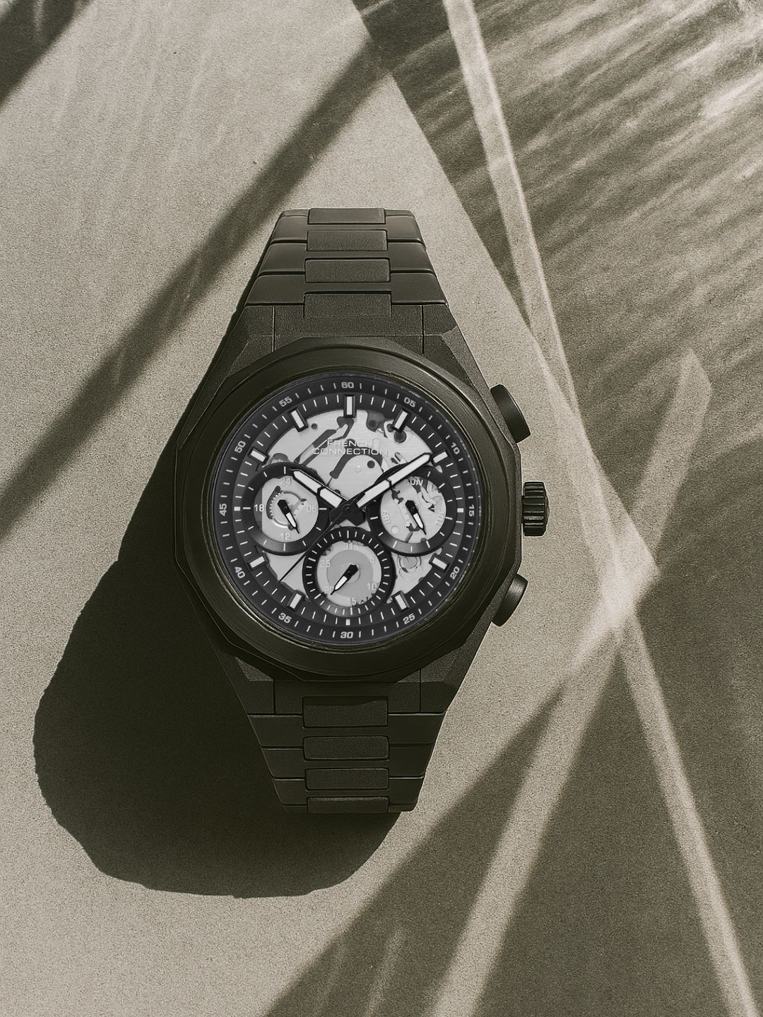 French Connection Men  Bracelet Style Straps Analogue Multi Function Watch FCH21BM