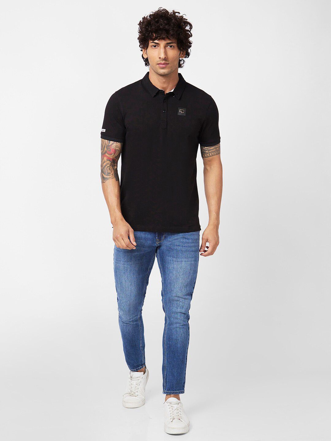 SPYKAR Polo Collar Slim Fit Cotton T-Shirt