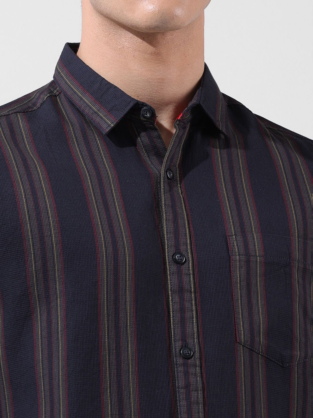 The Indian Garage Co Multi Stripes Striped Slim Fit Cotton Casual Shirt