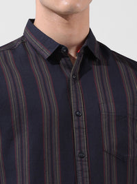 The Indian Garage Co Multi Stripes Striped Slim Fit Cotton Casual Shirt