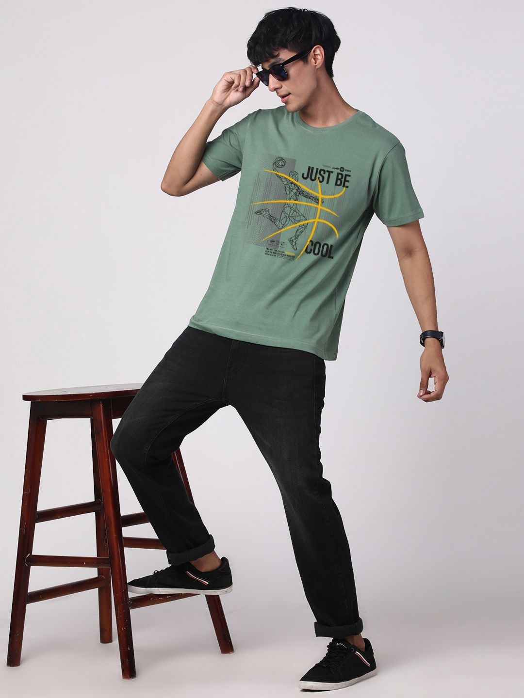 ADRO Pack of 3 Men Graphic Printed T-shirt