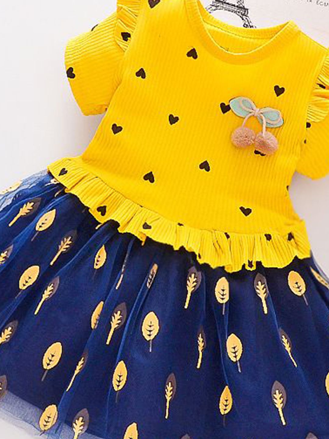 YK Applique Girls Fit & Flare Dress