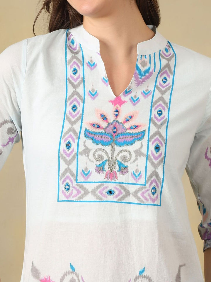 Mamicha Women Ethnic Motifs Printed Regular Pure Cotton Kurta with Trousers & With Dupatta
