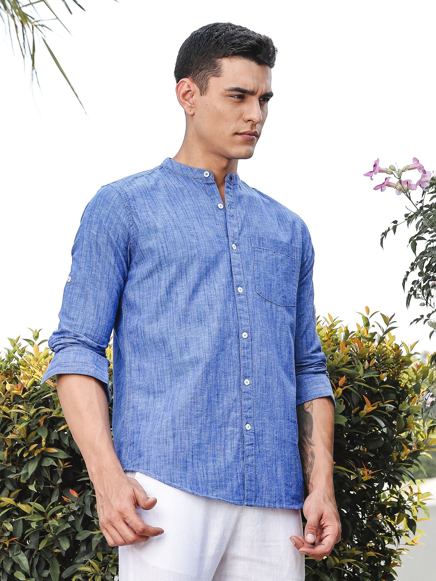 Thomas Scott Men Premium Slim Fit Opaque Casual Shirt