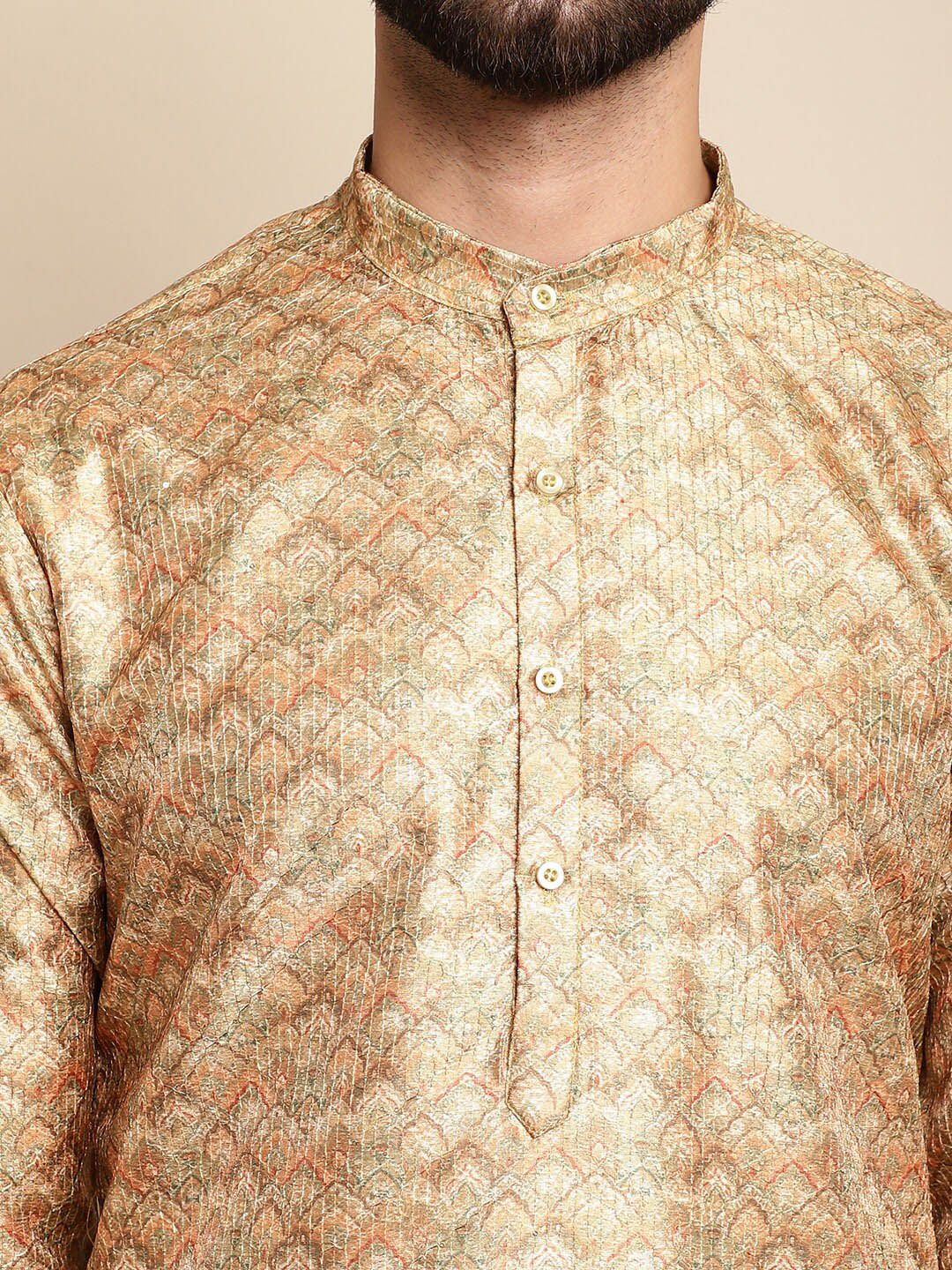 Motif Etnik Anouk Tenunan Rekaan Kurta Biasa dengan Churidar
