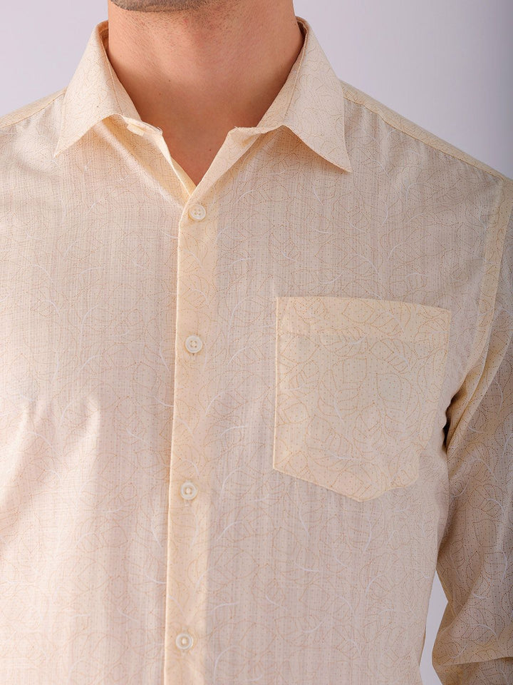 The Indian Garage Co. X Luxe Men Spread Collar Micro Ditsy Printed Slim Fit Formal Shirt