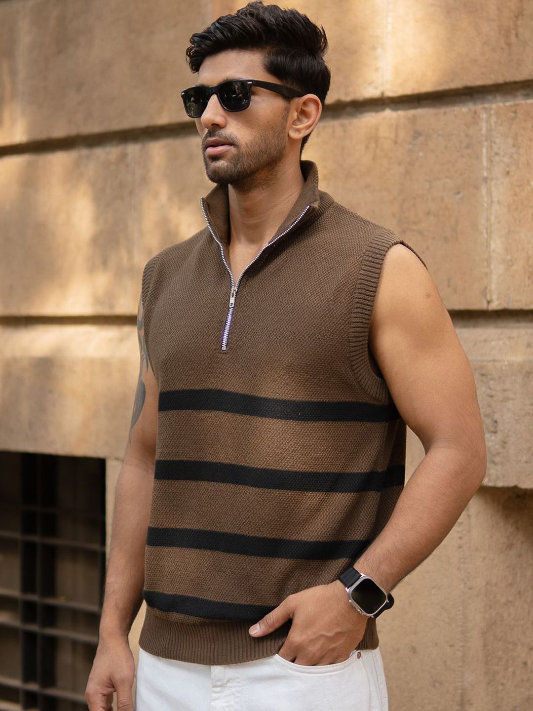 Powerlook Men Striped Polo Collar T-shirt