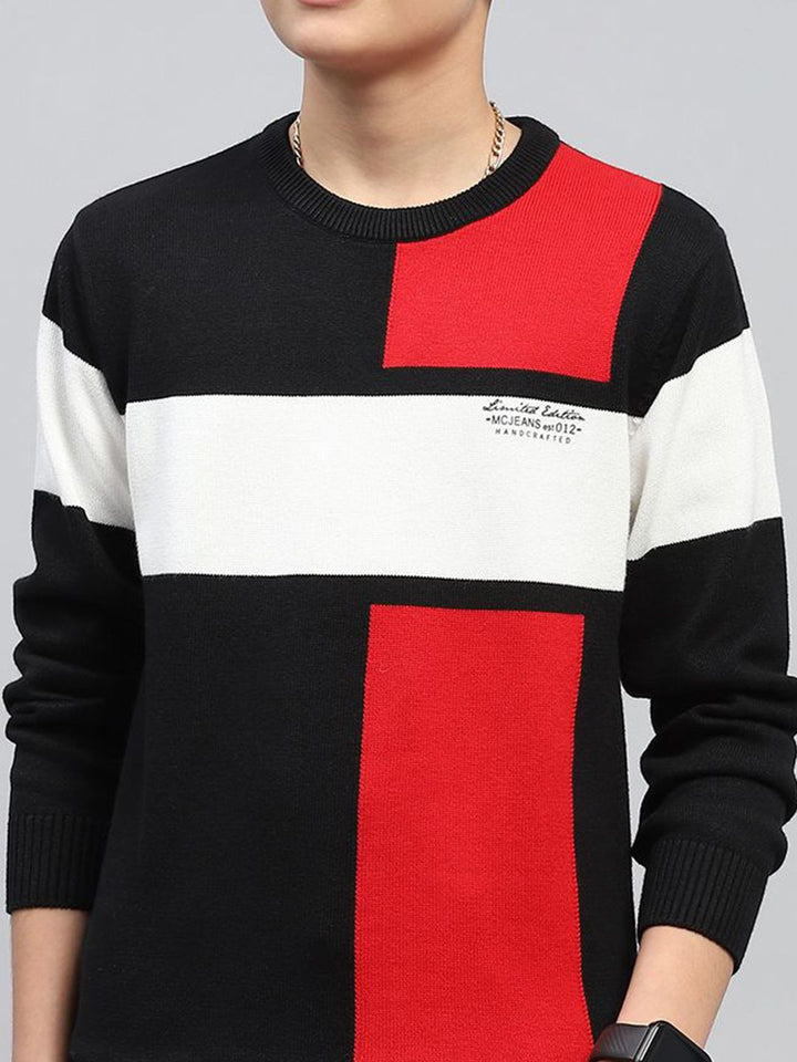 Monte Carlo Boys Cotton Casual Colourblocked Pullover