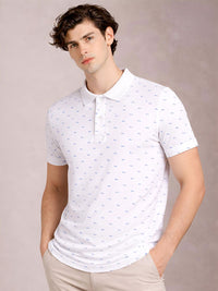 ADRO Men Printed Polo Collar T-shirt