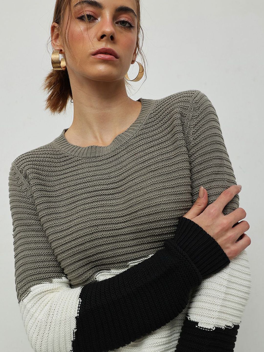 STREET 9 Women Colourblocked Pullover