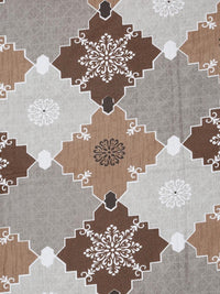 KLOTTHE Brown Floral Pure Cotton 400 TC King Fine Bedsheet with 2 Pillow Covers-98 x 89 inches