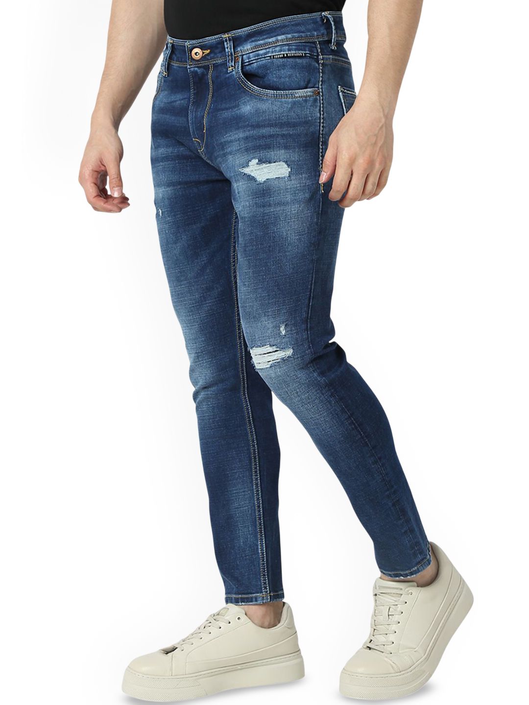 SPYKAR Men Slim Fit Mildly Distressed Heavy Fade Jeans