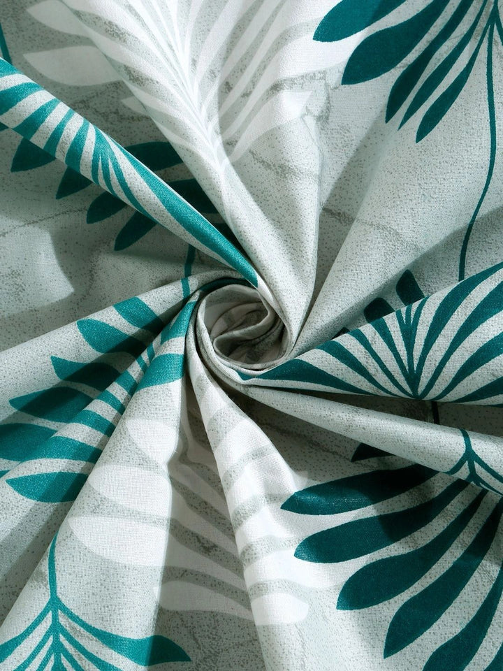 Myntra Elegant Homes Green Floral 400 TC Cadar Tempat Tidur Single dengan 1 Sarung Bantal