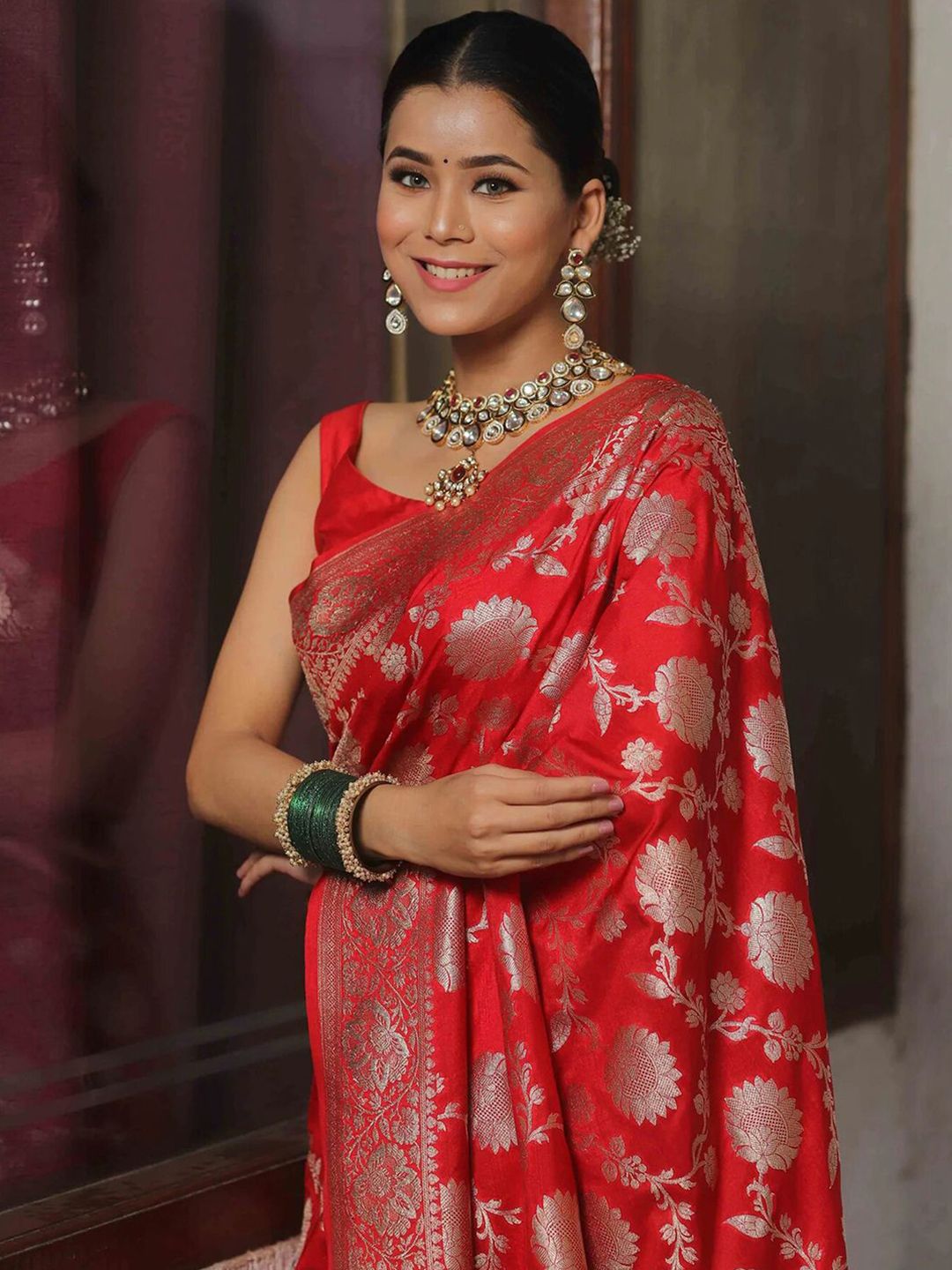 KALINI Woven Design Zari Banarasi Saree