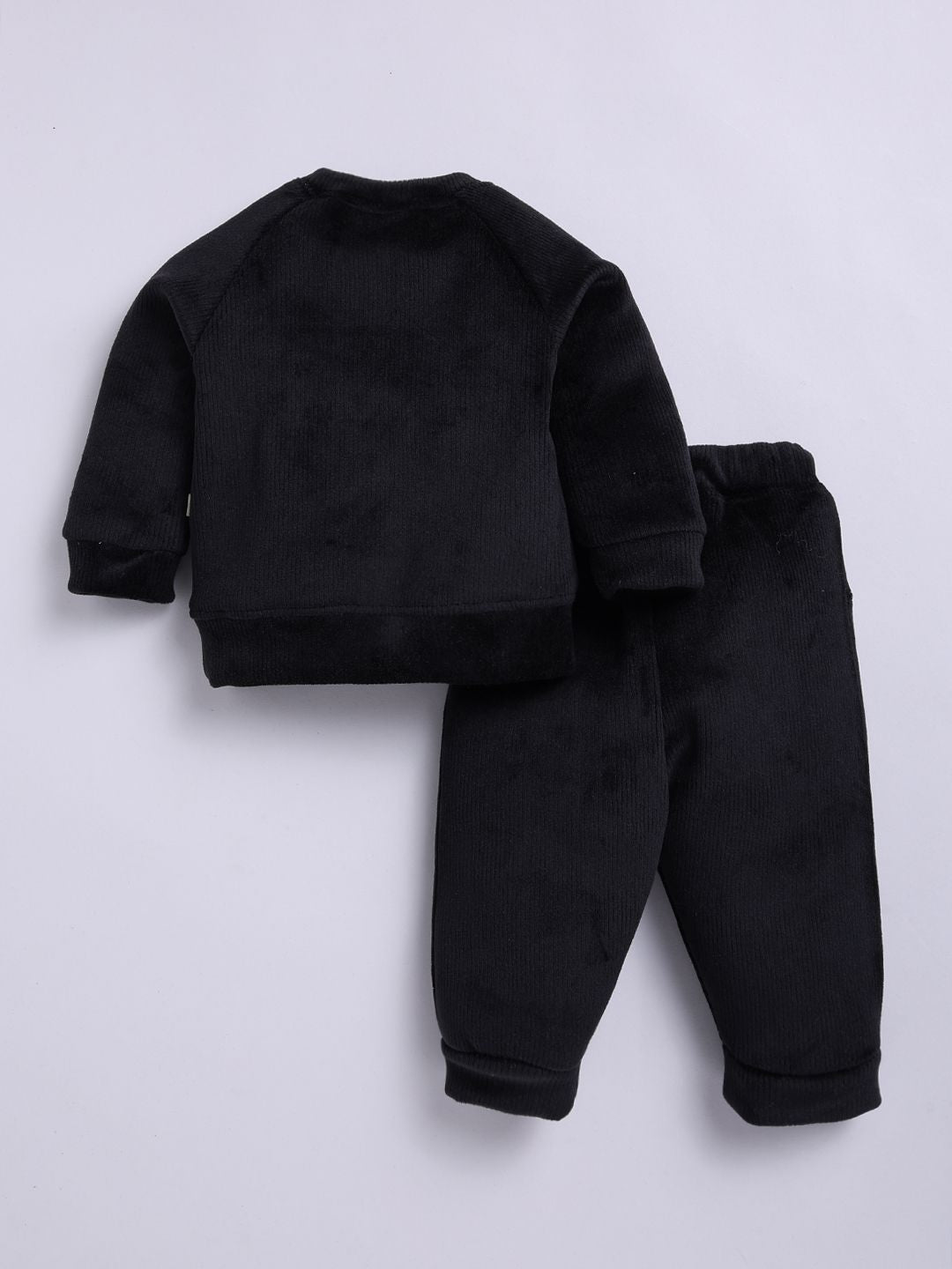 Moms Love Infant Boys Ribbed Velvet-Finish Pure Cotton Sweatshirt With Joggers