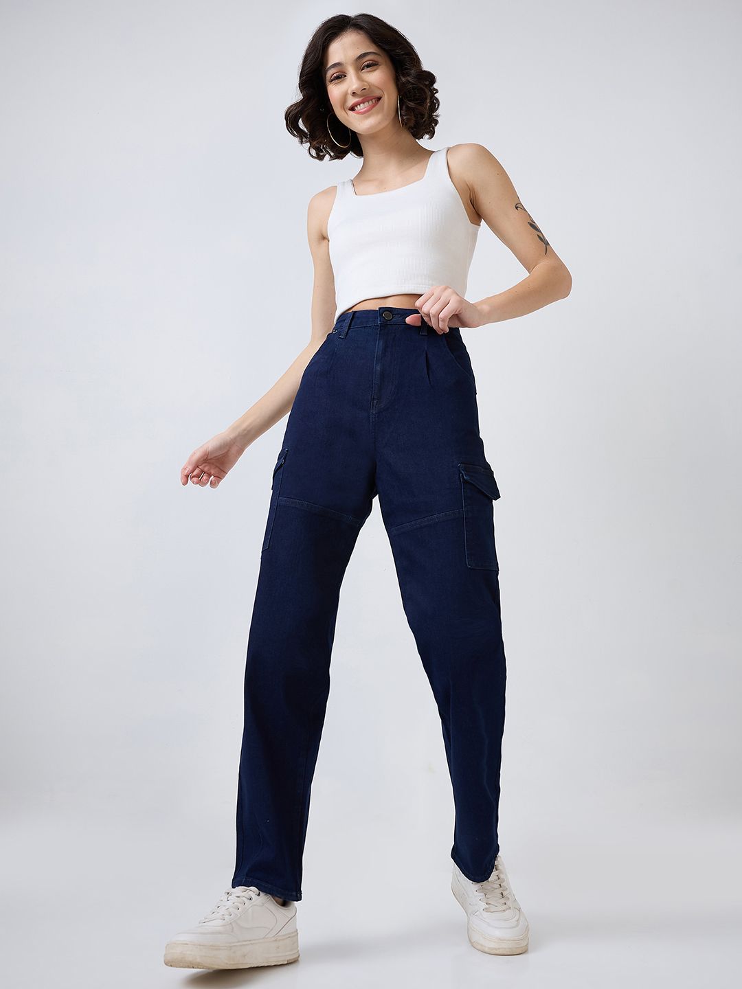 SPYKAR Women Straight Fit High-Rise Highly Distressed Jeans