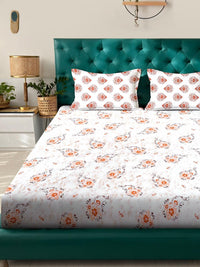 KLOTTHE Bunga Oren 400 TC Cadar King dengan 2 Sarung Bantal