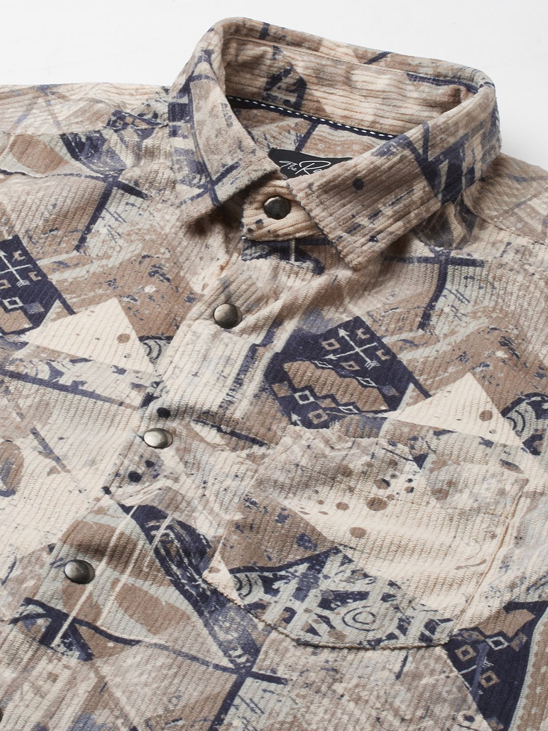 VASTRADO Men Classic Slim Fit Spread Collar Abstract Printed Cotton Casual Shirt