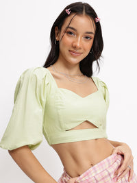 DressBerry Smock Serenade Cut-Out Sweetheart Neck Crop Top