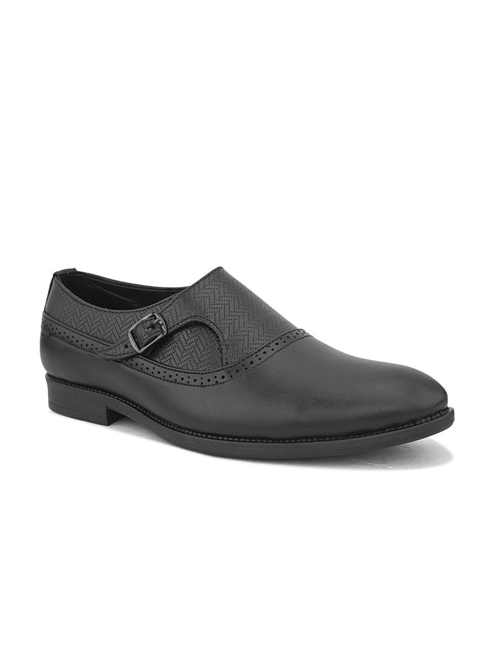 House of Pataudi Men Textured Slip On Formal Loafers