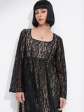 Tokyo Talkies Women Lace Fit Flare Mini Dress