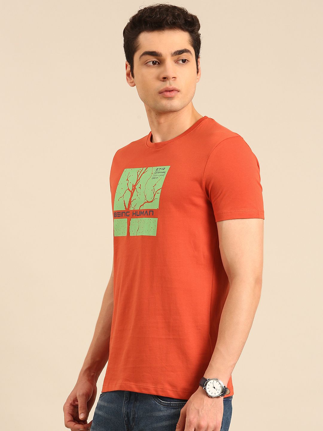 Being Human Printed Pure Cotton T-shirt