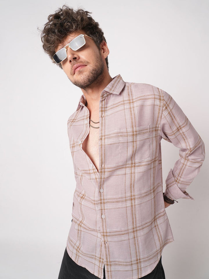 VASTRADO Classic Checked Slim Fit Pure Cotton Casual Shirt