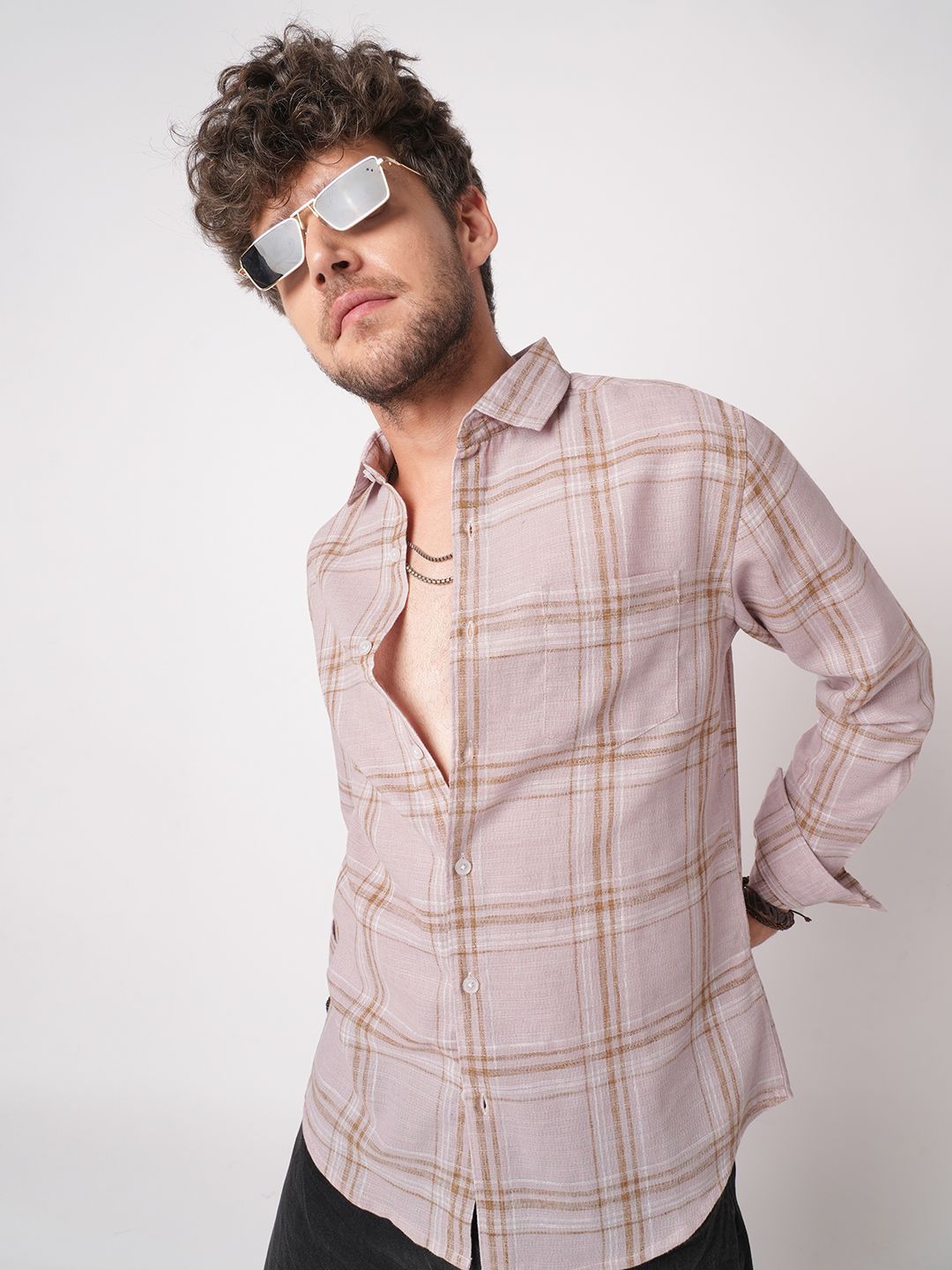VASTRADO Classic Checked Slim Fit Pure Cotton Casual Shirt