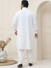 SOJANYA PLUS Shirt Collar Pathani Kurta With Pyjama