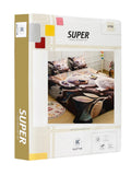 KLOTTHE Purple & Beige Animal Printed Dilengkapi 400 TC King 7D Cadar dengan 2 Sarung Bantal