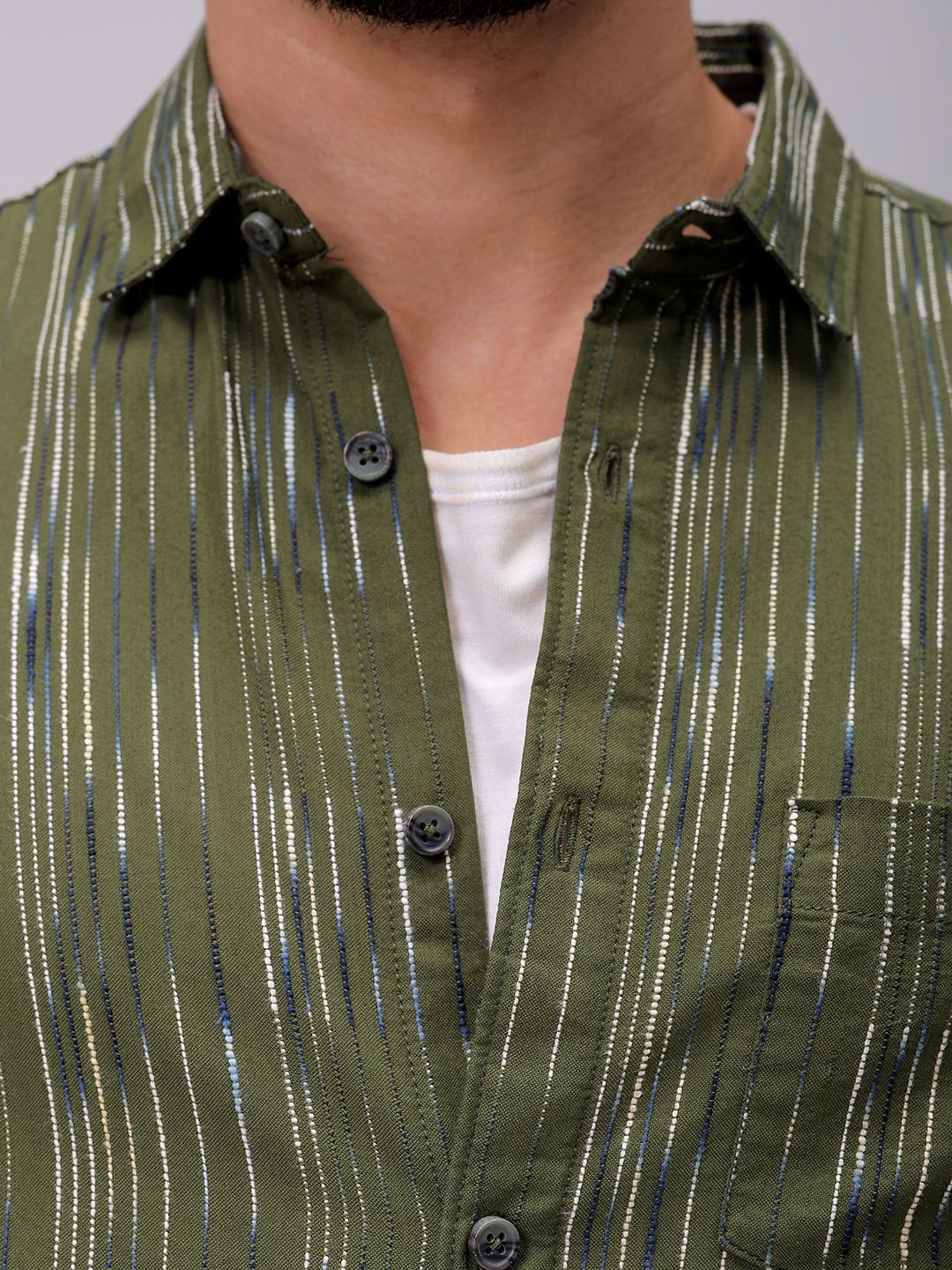 The Indian Garage Co Men Slim Fit Multi Stripes Opaque Striped Casual Shirt