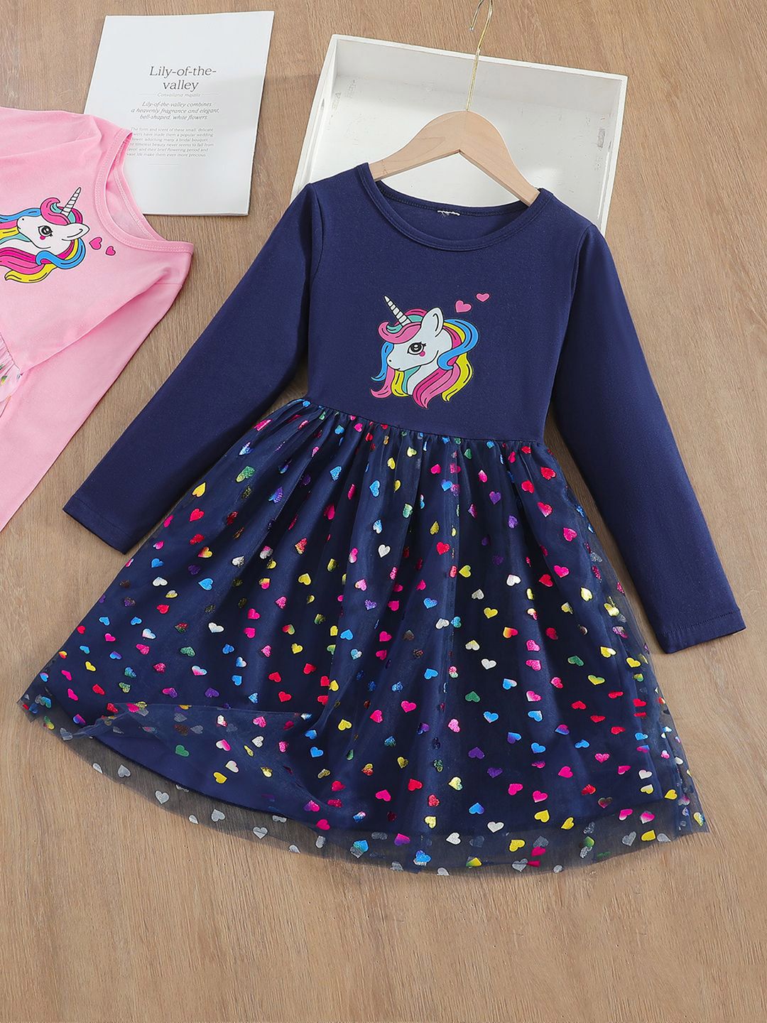 YK Embellished Print Fit & Flare Dress