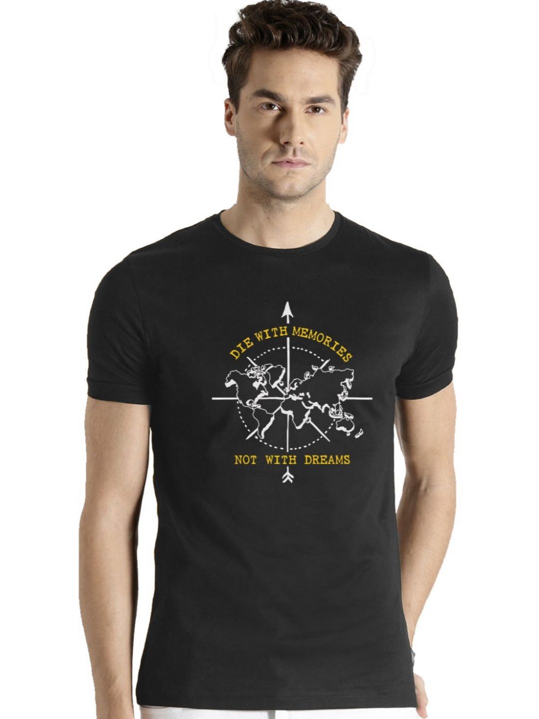 ADRO Pack of 3 Printed Round Neck Cotton T-shirt