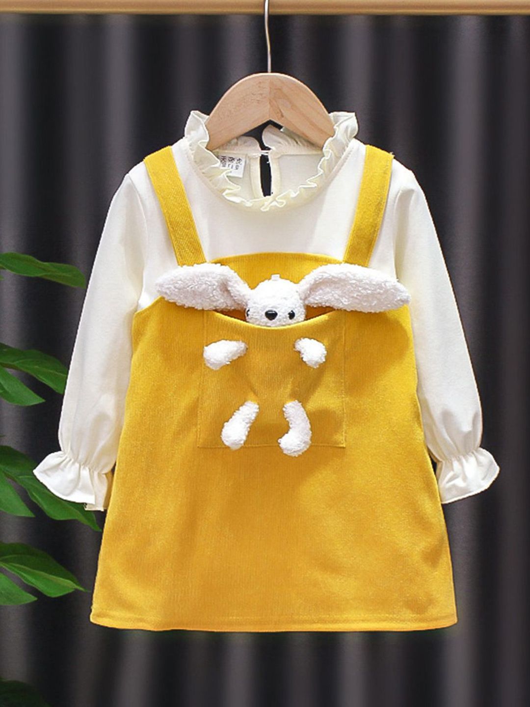 YK Girls Cotton Colourblocked T-shirt Dress