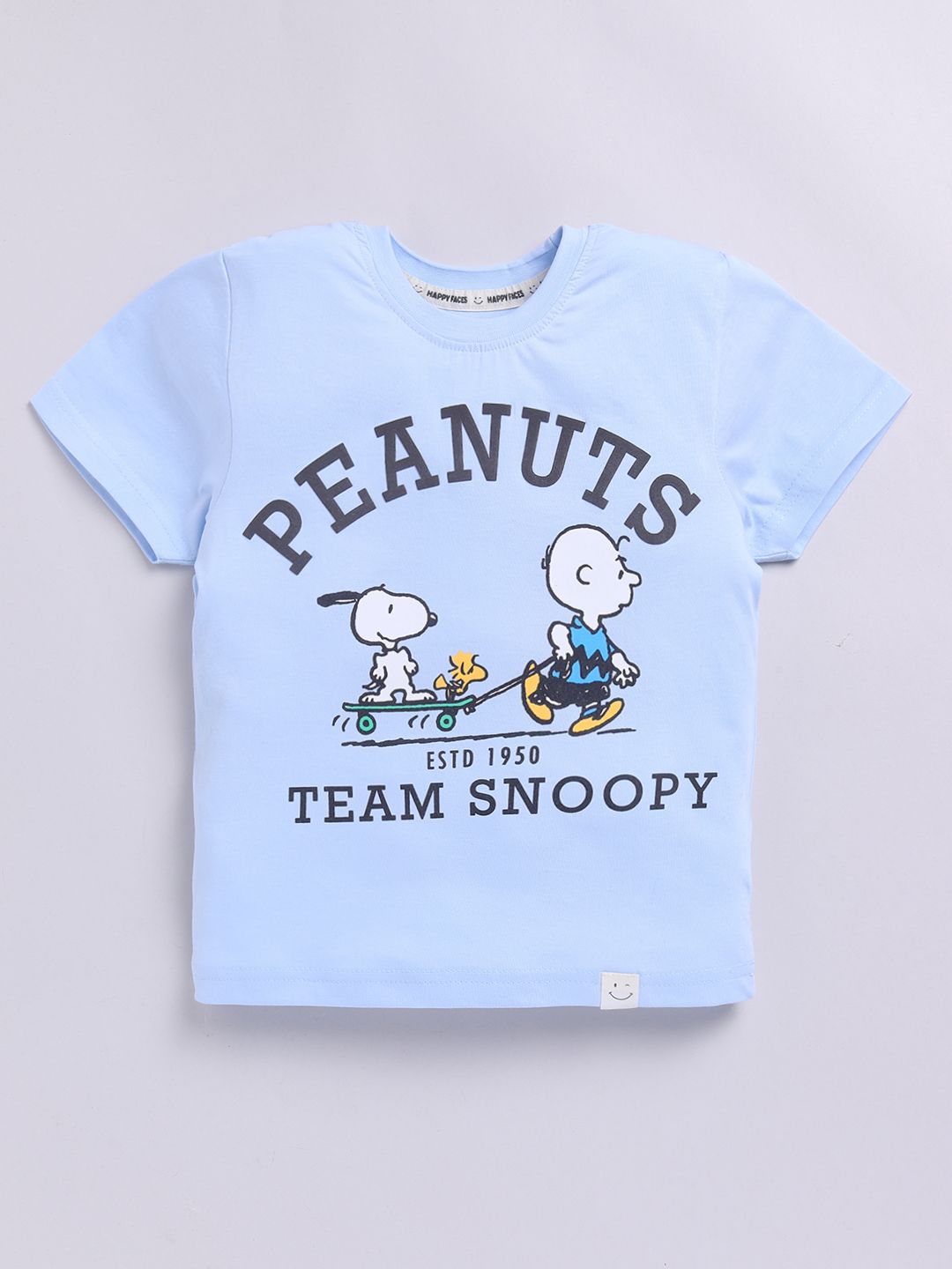 Happy Faces Boys Peanuts Printed Pure Cotton T-shirt