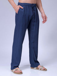 The Indian Garage Co Men Striped Loose Fit Mid-Rise Trousers