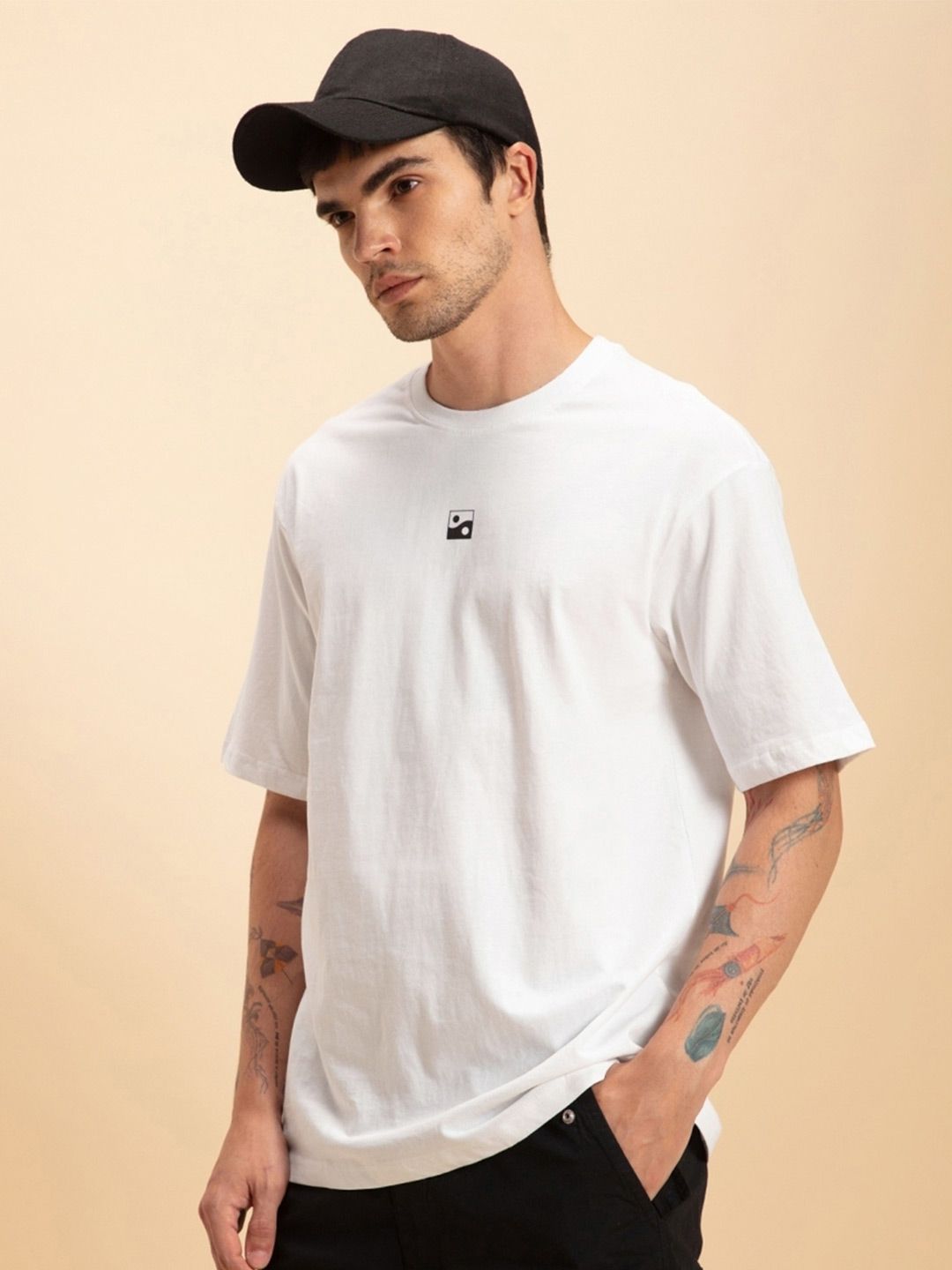 Bewakoof Men Typography Back Printed Oversized T-shirt