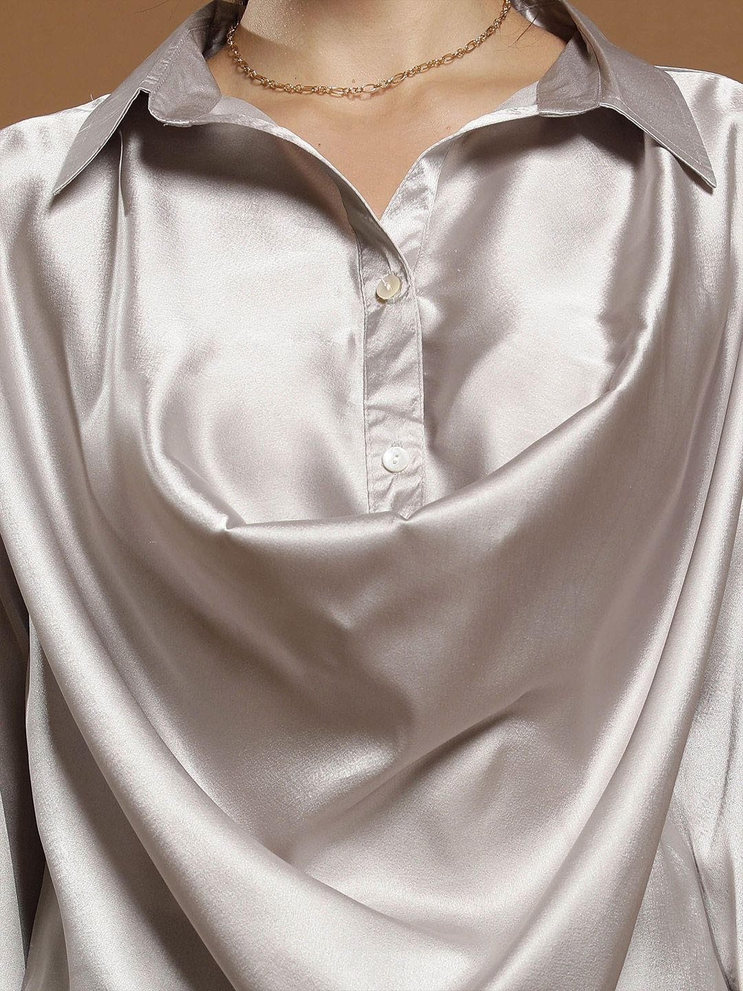 Athena Women Solid Shirt Collar Top