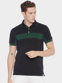 ADRO Men Colourblocked Polo Collar T-shirt