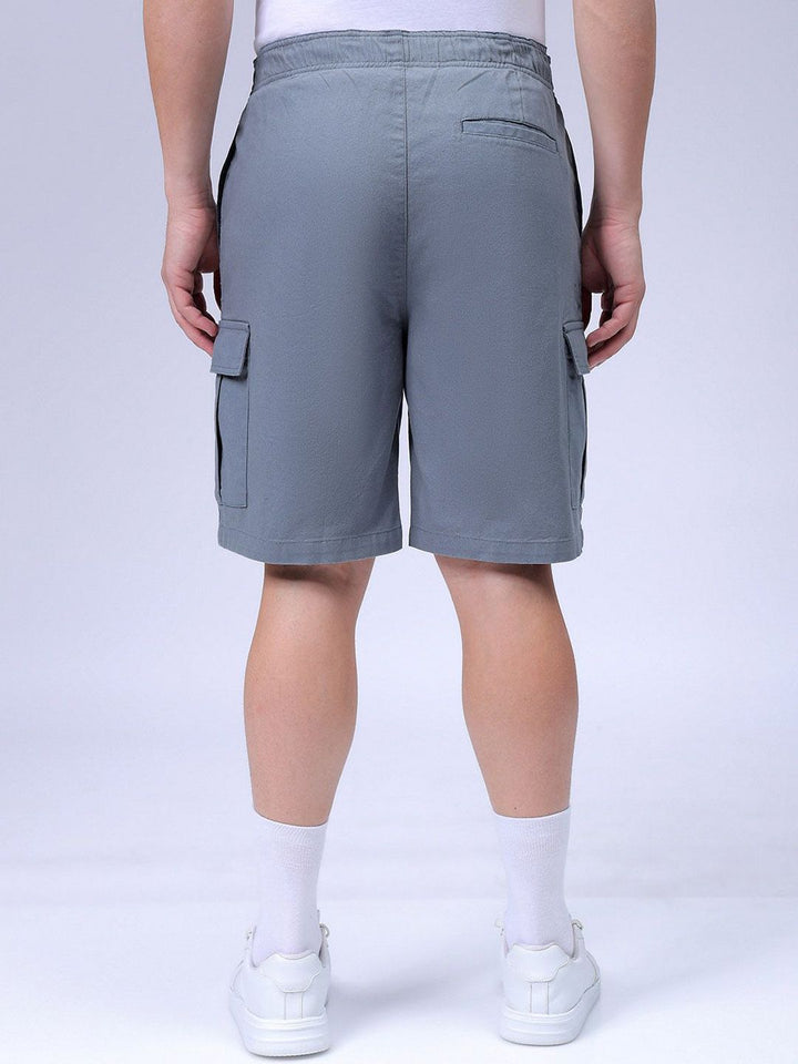 The Indian Garage Co Men Relaxed Fit Pure Cotton Mid-Rise Utility Cargo Shorts