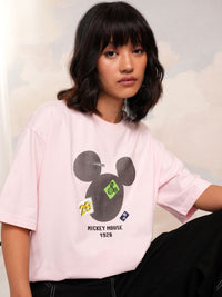 Tokyo Talkies Women Mickey Mouse Printed Boxy Tshirt