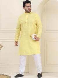 SOJANYA PLUS Floral Embroidered Chikankari Pure Cotton Straight Kurta With Pyjama