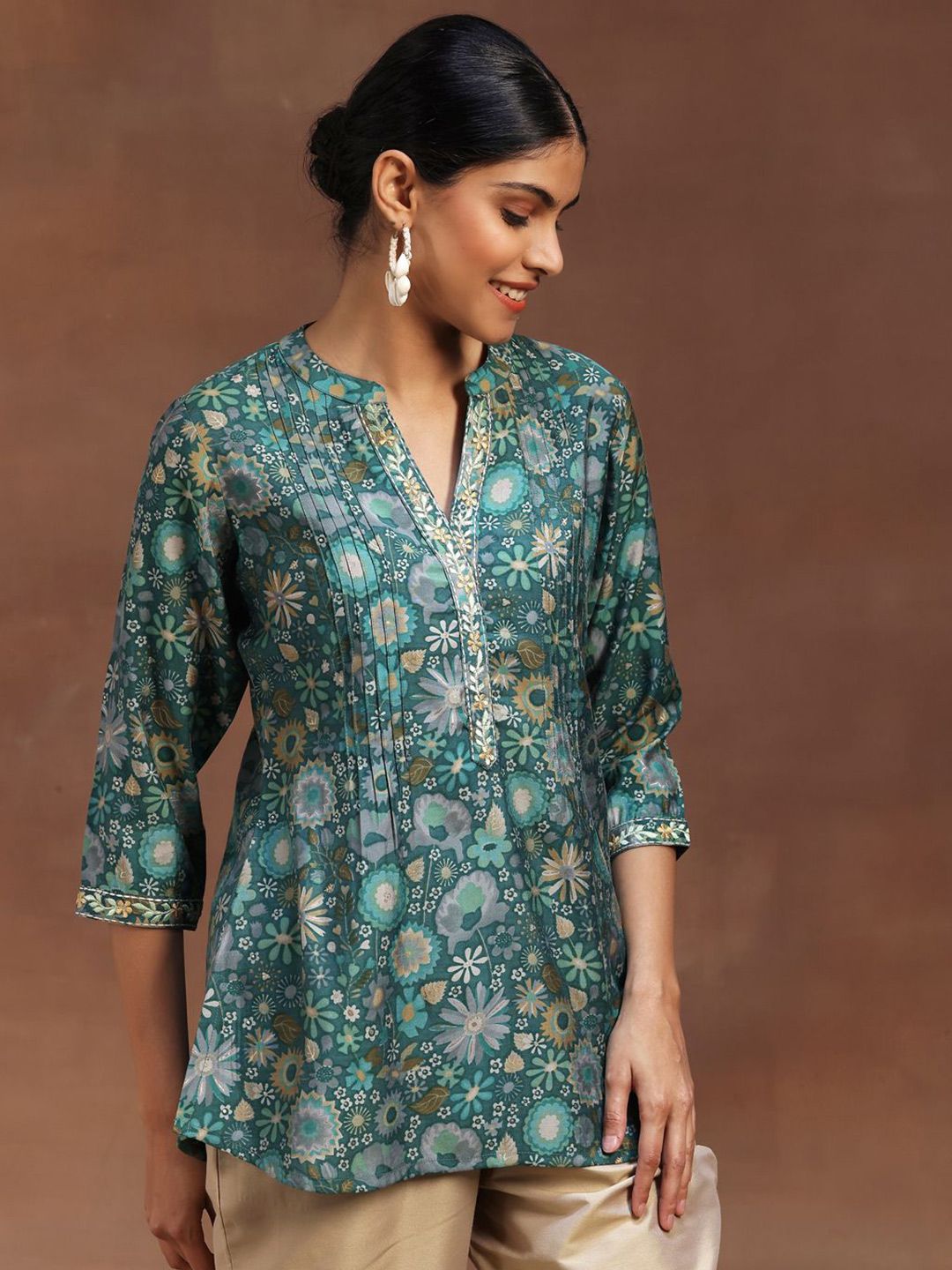 Libas Floral Printed Pleated Kurti