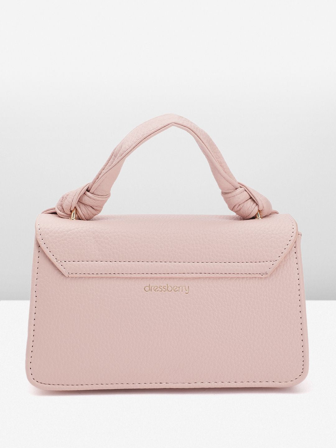 DressBerry Brand Logo Embossed Textured Satchel