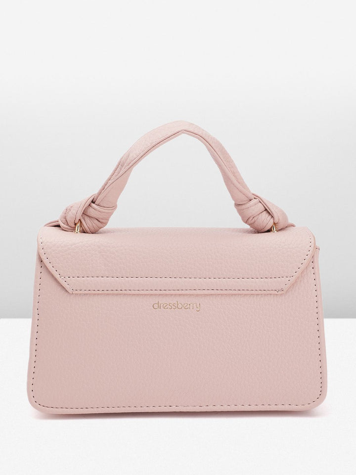 DressBerry Brand Logo Embossed Textured Satchel