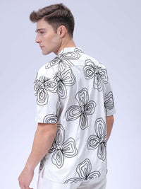 The Indian Garage Co Men Relaxed Fit Cuban Collar Floral Printed Casual Shirt