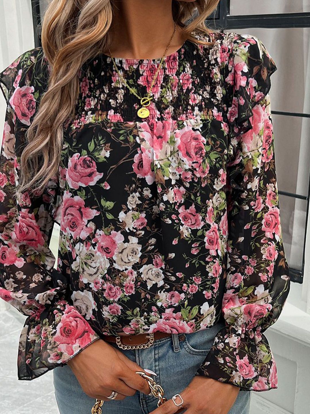 Semua Mengenai Anda Wanita Floral Dicetak A-Line Top