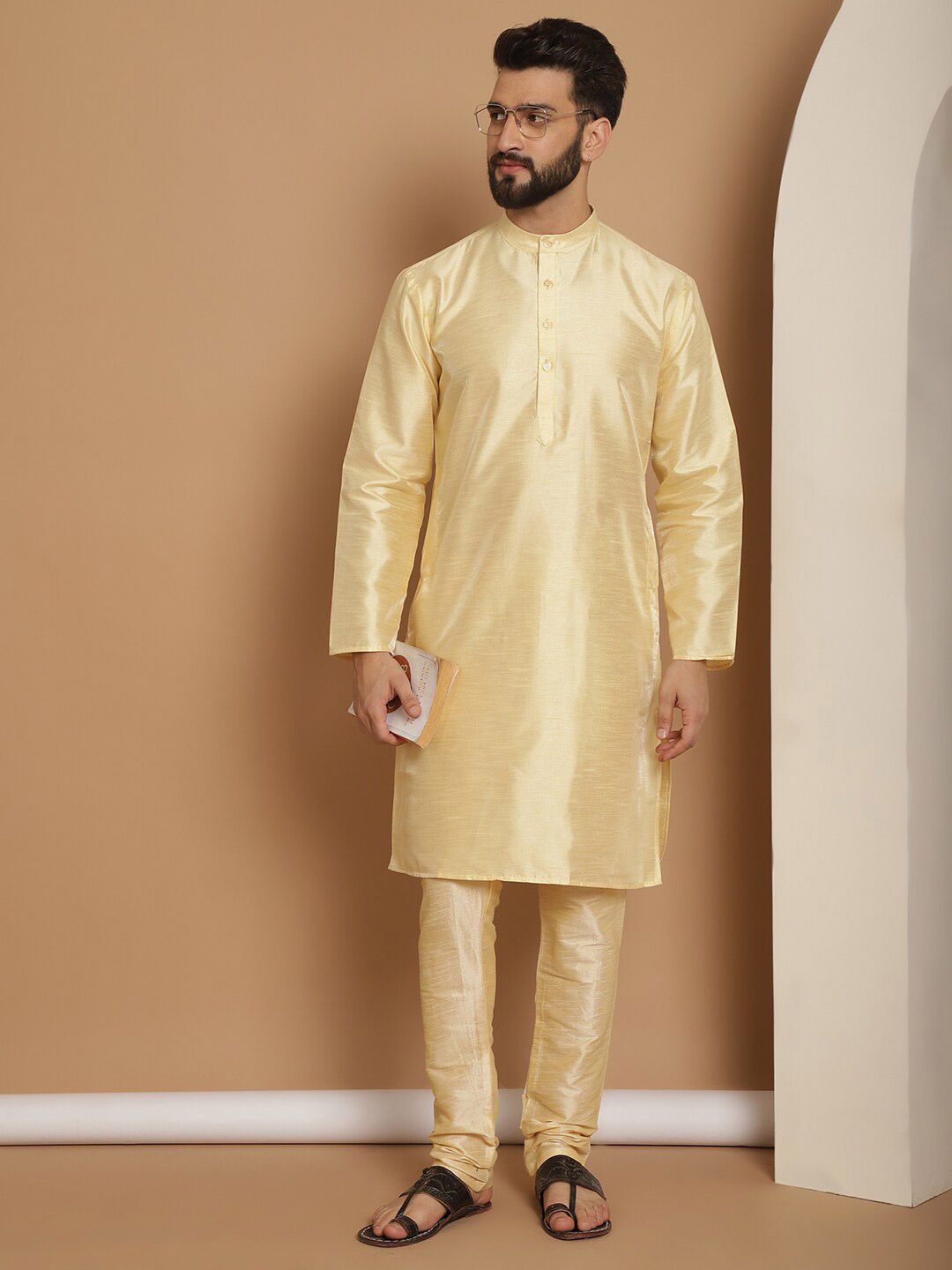 Anouk Regular Dupion Silk Kurta With Churidar