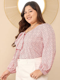 Berrylush Curve Floral Printed Plus Size Top